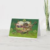 レトロのアイルランド人のセントパトリックのビクトリアンなヴィンテージの日 カード (正面)