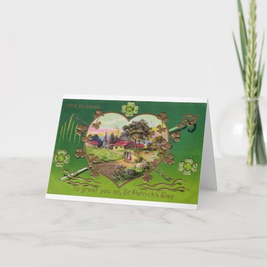 レトロのアイルランド人のセントパトリックのビクトリアンなヴィンテージの日 カード (正面)