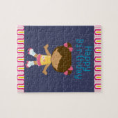 レトロのアフリカ系アメリカ人のローラースケートで滑るの誕生日 ジグソーパズル (横)