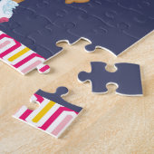 レトロのアフリカ系アメリカ人のローラースケートで滑るの誕生日 ジグソーパズル (側面)