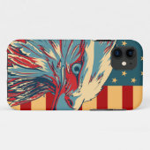レトロのアメリカの愛国心が強いワシの旗 Case-Mate iPhoneケース (裏面(横))