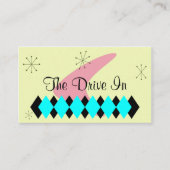 レトロのアーガイル柄のな世紀半ばのモダンな名刺 名刺 (正面)