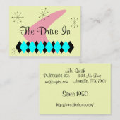 レトロのアーガイル柄のな世紀半ばモダンなビジネスカードChub 名刺 (正面/裏面)