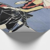 レトロのアールデコ少し黒い服のパーティー ラッピングペーパー (角)