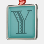 レトロのアール・デコのメキシコスタイルの手紙のモノグラムY メタルオーナメント (左)