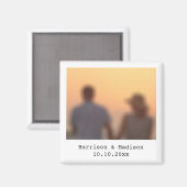 レトロのインスタント写真名の日付カスタム マグネット (正面/裏面)