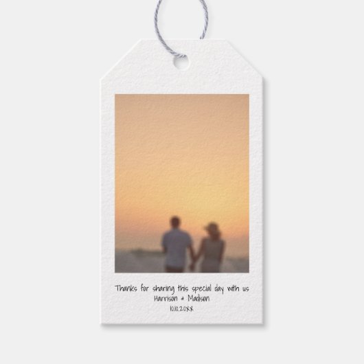 レトロのインスタント写真名カスタム結婚式 ギフトタグ (正面)
