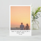 レトロのインスタント結婚フォト名のサンキューカード サンキューカード (スタンド正面)