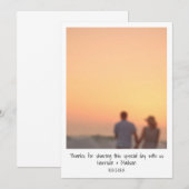 レトロのインスタント結婚フォト名のサンキューカード サンキューカード (正面/裏面)