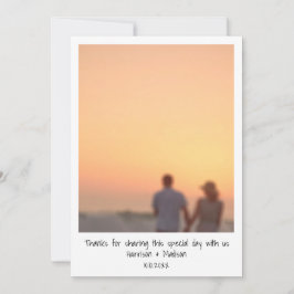 レトロのインスタント結婚フォト名のサンキューカード サンキューカード