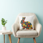 レトロのウサギと花 クッション (椅子)