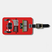 レトロのオックスフォードの二重デッカーバスを個人化して下さい ラゲッジタグ (正面横)