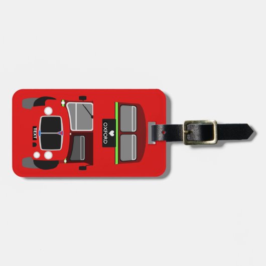 レトロのオックスフォードの二重デッカーバスを個人化して下さい ラゲッジタグ (正面横)