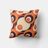 レトロのオレンジおよびブラウンの五十年代の抽象美術 クッション (裏面)