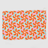 レトロのオレンジくさびパターン ゴルフタオル (横)