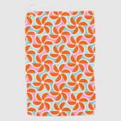 レトロのオレンジくさびパターン ゴルフタオル (正面)