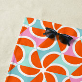 レトロのオレンジくさびパターン ビーチタオル (インサイチュ)