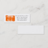 レトロのオレンジカラーフィルムのカメラの名刺 スキニー名刺 (正面/裏面)