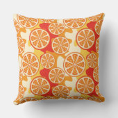 レトロのオレンジ柑橘類パターン クッション (裏面)