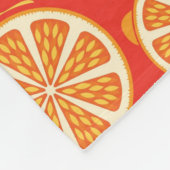 レトロのオレンジ柑橘類パターン フリースブランケット (角)