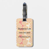 レトロのオレンジ柑橘類パターン ラゲッジタグ (裏面縦)