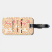 レトロのオレンジ柑橘類パターン ラゲッジタグ (裏面横)