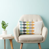 レトロのオレンジ淡黄緑の黄色い水 ランバークッション (椅子)