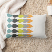 レトロのオレンジ淡黄緑の黄色い水 ランバークッション (ブランケット)