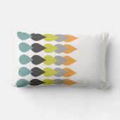 レトロのオレンジ淡黄緑の黄色い水 ランバークッション (裏面)