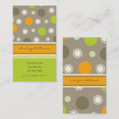 レトロのオレンジ緑はおもしろいパターンプロフィールカードに点を打ちます 名刺 (正面/裏面)