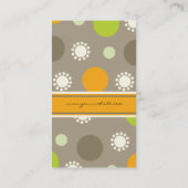 レトロのオレンジ緑はおもしろいパターンプロフィールカードに点を打ちます 名刺 (裏面)