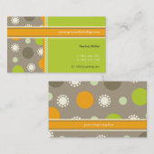 レトロのオレンジ緑はおもしろいパターンプロフィールカードに点を打ちます 名刺 (正面/裏面)