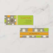 レトロのオレンジ緑は点を打ちますおもしろいパターンプロフィールカードに/ スキニー名刺 (正面/裏面)