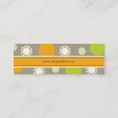 レトロのオレンジ緑は点を打ちますおもしろいパターンプロフィールカードに/ スキニー名刺 (裏面)