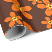 レトロのオレンジ70年代 ラッピングペーパー (ロールコーナー)