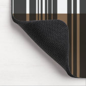 レトロのオレンジ、ブラウンの黒い抽象美術灰色 マウスパッド (コーナー)