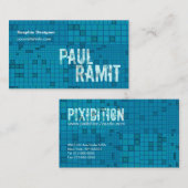 レトロのオーシャンブルーのモザイク目の伝染性の名刺 名刺 (正面/裏面)