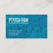 レトロのオーシャンブルーのモザイク目の伝染性の名刺 名刺 (裏面)