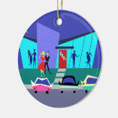 レトロのオープンハウスのパーティーのクリスマスのオーナメント セラミックオーナメント (左)