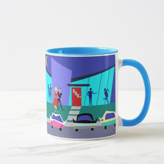 レトロのオープンハウスのパーティーのマグ マグカップ (右)