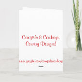 レトロのカウボーイとペットのバレンタインデーカード シーズンカード (裏面)