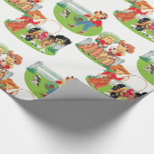 レトロのカウボーイの女性のカーボーイの子供の誕生日 ラッピングペーパー (角)