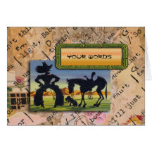 レトロのカウボーイの風刺漫画のあなたの単語