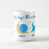 レトロのカエルとカタツムリ性別それが男の子であることを明らかにする モーフィングマグカップ (中央)