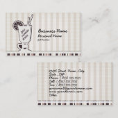 レトロのカクテルのバーの飲み物の名刺 名刺 (正面/裏面)