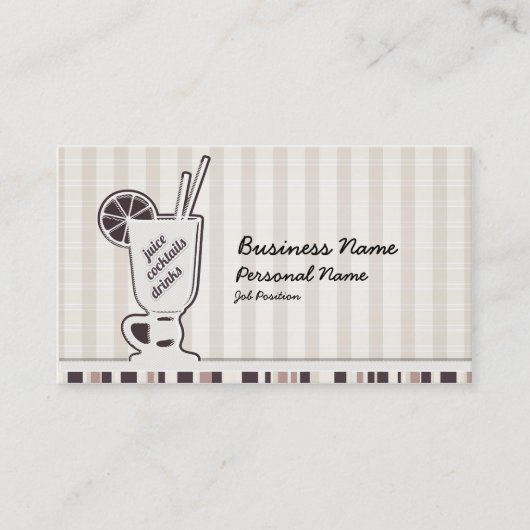 レトロのカクテルのバーの飲み物の名刺 名刺 (正面)