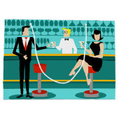 レトロのカクテルラウンジのギフトバッグ ラージペーパーバッグ (裏面)