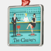 レトロのカクテルラウンジのクリスマスのオーナメント メタルオーナメント (左)