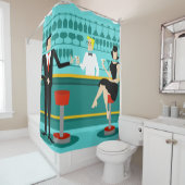 レトロのカクテルラウンジのシャワー・カーテン シャワーカーテン (インサイチュ)