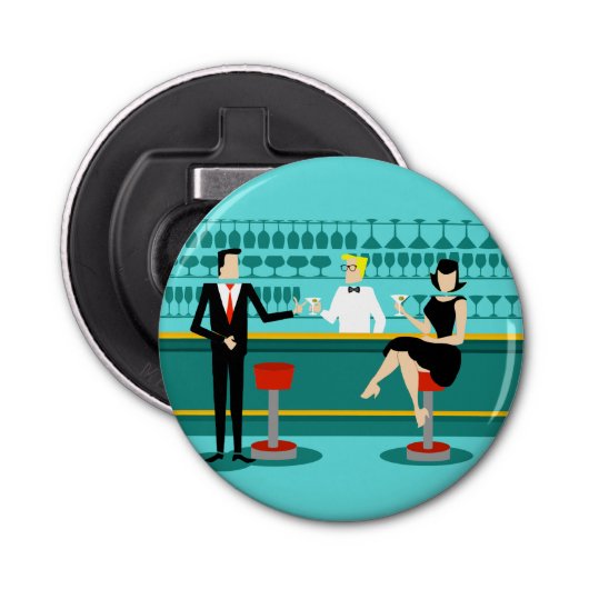 レトロのカクテルラウンジのボタン型栓抜き 栓抜き (正面)